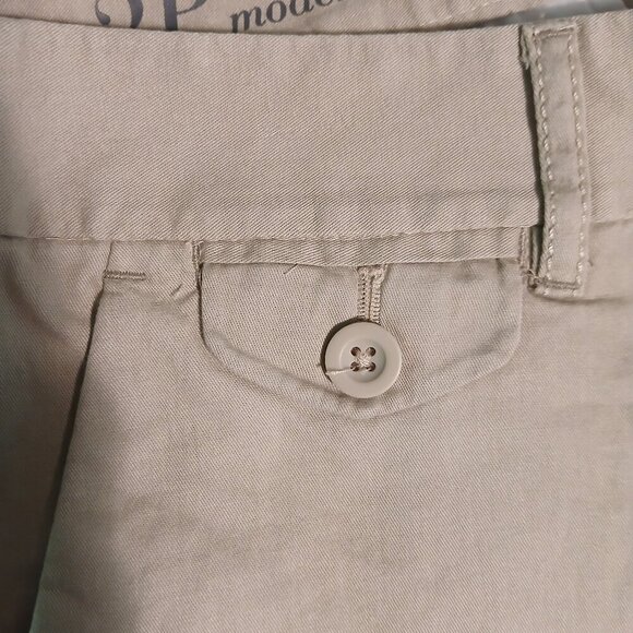 'Modern' Khaki Lightweight 100%Cotton Mid Length Wide Leg Capri Pant NWT Sz 2P - Picture 2 of 8